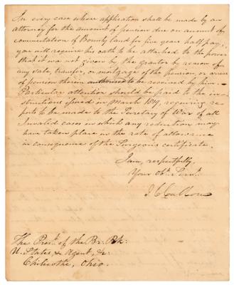 Lot #285 John C. Calhoun Autograph Letter Signed - Image 2