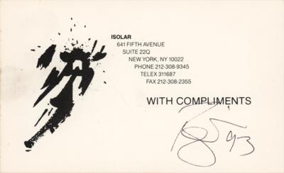 Lot #648 David Bowie Signed Isolar Card