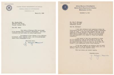 Lot #348 J. Edgar Hoover (2) Typed Letters Signed