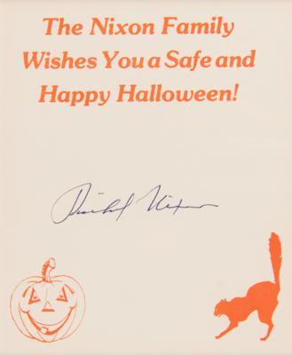 Lot #152 Richard Nixon Signed Halloween Card