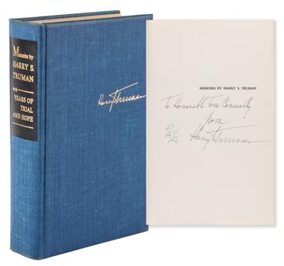 Lot #195 Harry S. Truman Signed Ltd. Ed. Book - Years of Trial and Hope, to Hon. Tom Connally - Image 1