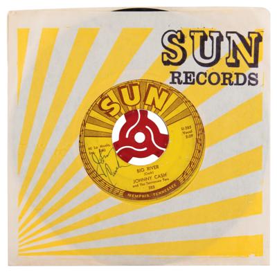 Lot #628 Johnny Cash Signed 45 RPM Single Record -