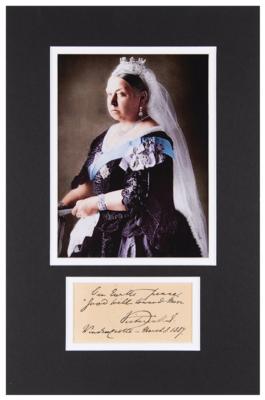 Lot #421 Queen Victoria Partial Autograph Quote