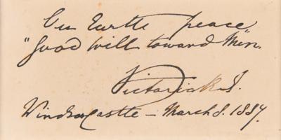 Lot #421 Queen Victoria Partial Autograph Quote Signed - Image 2