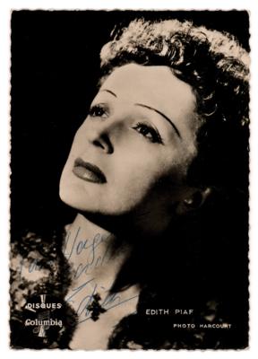 Lot #626 Edith Piaf Signed Photograph