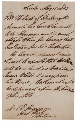Lot #500 Duke of Wellington Autograph Letter