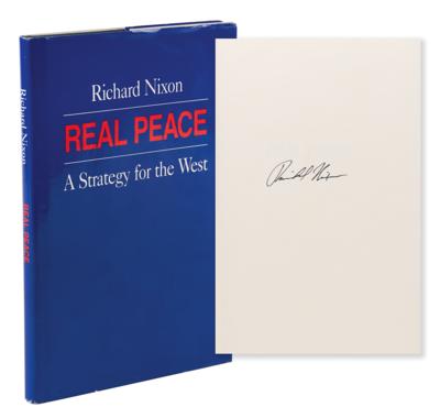 Lot #156 Richard Nixon Signed Book - Real Peace - Image 1