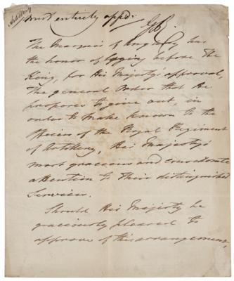 Lot #363 King George IV Autograph Endorsement Signed - Image 1