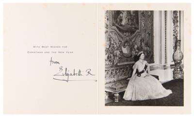 Lot #316 Elizabeth, Queen Mother Signed Christmas Card (1955) - Image 1