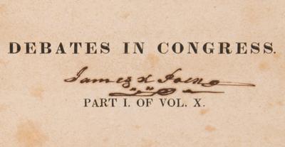 Lot #14 James K. Polk Signed Book - Debates in Congress - Image 2