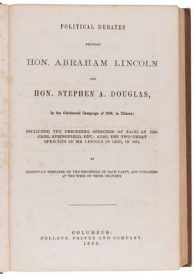 Lot #141 Lincoln-Douglas Debates (First Edition, Early Issue, 1860) - Image 2
