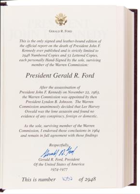 Lot #55 Gerald Ford Signed Limited Edition Book - President John F. Kennedy: Assassination Report of the Warren Commission - Image 4