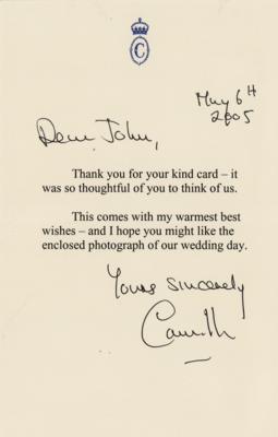 Lot #287 Camilla, Queen Consort Typed Letter