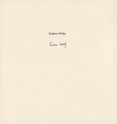 Lot #615 Eudora Welty (20) Signed Unused Book