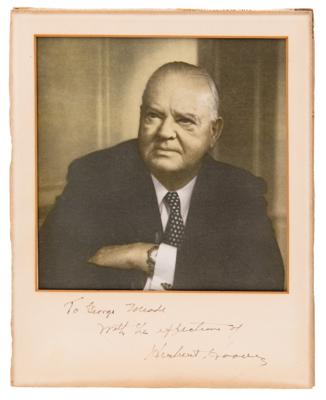 Lot #122 Herbert Hoover Signed Photograph to the Great-Grandson of George G. Meade - Image 1