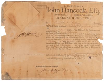 Lot #216 John Hancock Document Signed as Governor
