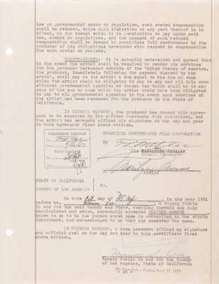 Lot #718 Marilyn Monroe Signed 1951 Contract Page with Twentieth Century-Fox - Image 1