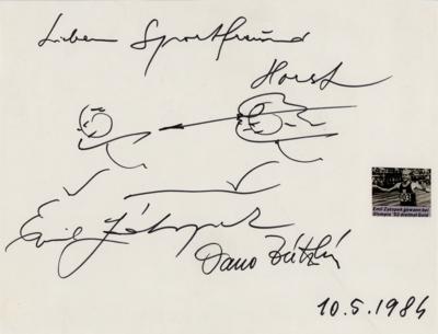 Lot #825 Emil Zatopek Signed Sketch