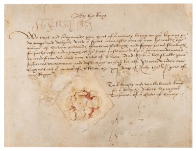 Lot #233 King Henry VIII Document Signed during