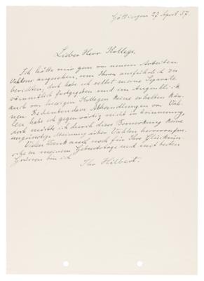 Lot #258 David Hilbert Autograph Letter Signed, with Typed Letter Signed by Max von Laue - Image 1