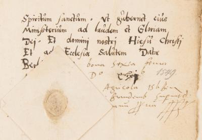 Lot #246 Johannes Agricola Document Signed on Good Friday (1549) - Image 3