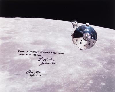 Lot #520 Apollo 15: Dave Scott and Al Worden Signed Oversized Photograph - Image 1