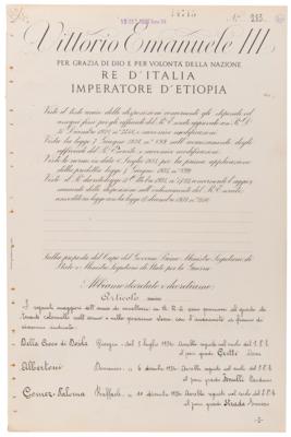 Lot #396 Benito Mussolini and Vittorio Emanuele III Document Signed - Image 2