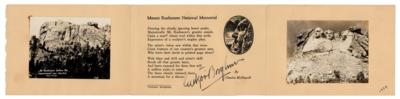 Lot #552 Gutzon Borglum Signed 'Mount Rushmore National Memorial’ Card - Image 1