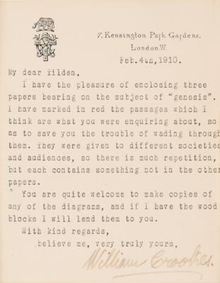 Lot #303 William Crookes Typed Letter Signed - Image 2