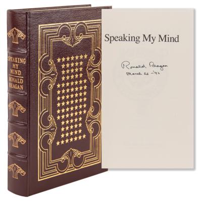 Lot #165 Ronald Reagan Signed Book - Speaking My