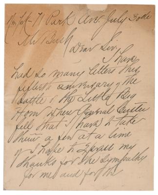 Lot #489 Elizabeth B. Custer Autograph Letter Signed on the 50th Anniversary of the Battle of the Little Bighorn - Image 1