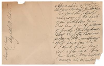 Lot #489 Elizabeth B. Custer Autograph Letter Signed on the 50th Anniversary of the Battle of the Little Bighorn - Image 2
