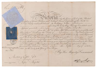 Lot #422 Queen Victoria Signed Military Commission