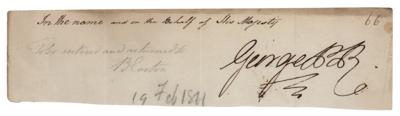 Lot #364 King George IV Signature – Two Weeks Into His Role as Prince Regent - Image 1