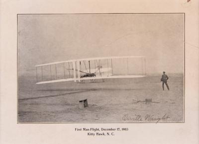 Lot #501 Orville Wright Signed Photograph of Man's First Flight - Includes Rare Original Mailing Envelope - Image 2
