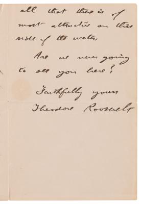 Lot #28 Theodore Roosevelt Autograph Letter Signed - Image 3