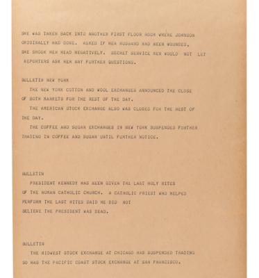 Lot #205 Kennedy Assassination: Uncut Associated Press Teletype Roll (16 Feet in Length) - Image 10