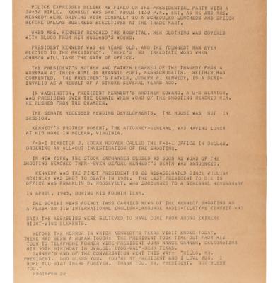 Lot #205 Kennedy Assassination: Uncut Associated Press Teletype Roll (16 Feet in Length) - Image 13