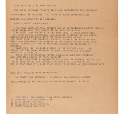 Lot #205 Kennedy Assassination: Uncut Associated Press Teletype Roll (16 Feet in Length) - Image 7