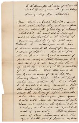 Lot #142 Abraham Lincoln: William H. Herndon Autograph Document Signed - Image 1