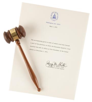 Lot #107 Gerald Ford: Gavel Made from Inaugural Platform Wood - Image 1
