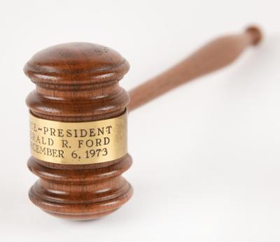 Lot #107 Gerald Ford: Gavel Made from Inaugural Platform Wood - Image 2