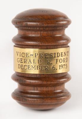 Lot #107 Gerald Ford: Gavel Made from Inaugural Platform Wood - Image 5