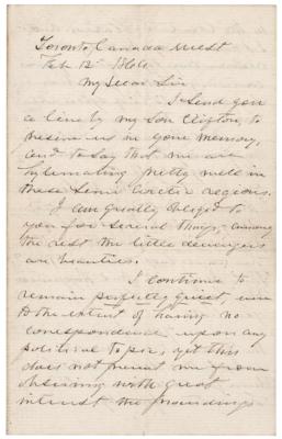 Lot #487 John C. Breckinridge Autograph Letter Signed While in Exile - Image 1