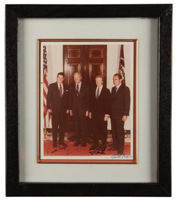 Lot #58 Four Presidents Signed Photograph (Taken at White House Before Anwar Sadat's Funeral) - Image 2