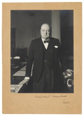 Lot #227 Winston Churchill Signed Photograph