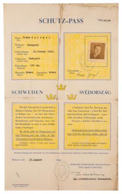Lot #250 Raoul Wallenberg Signed Schutz-Pass