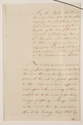 Lot #482 Horatio Nelson Letter Signed Onboard the HMS Victory, Sending Secret Dispatches to Naples: "Throw overboard into the sea in case of your being in danger of capture by an Enemy" - Image 4