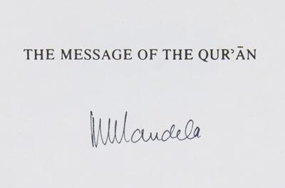 Lot #376 Nelson Mandela Signed Book - The Message of The Qur'an - Image 2