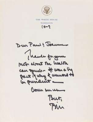 Lot #57 Bill Clinton Autograph Letter Signed as President to Paul Newman on Healthcare Reform - Image 1